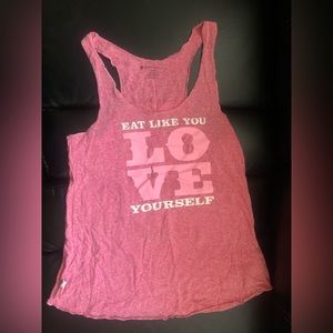 Beachbody Eat like you love yourself tank NWOT Heathered pink Size Medium women